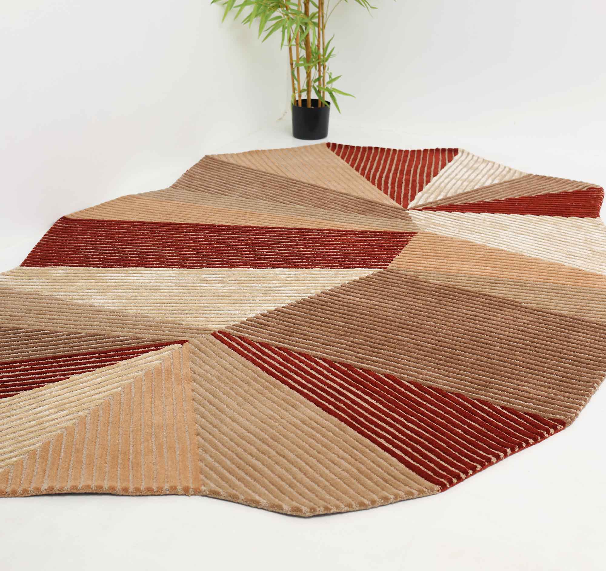 Multi Color Wool & Tencil Decor Rug - HTWV 86 (200x300 cm) Stunning Multi Color Wool, Tencil & Cotton Decor Handmade Rug - HTWV 86 (200x300cm)