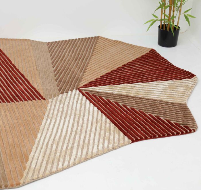 Stunning Multi Color Wool, Tencil & Cotton Decor Handmade Rug - HTWV 86 (200x300cm)