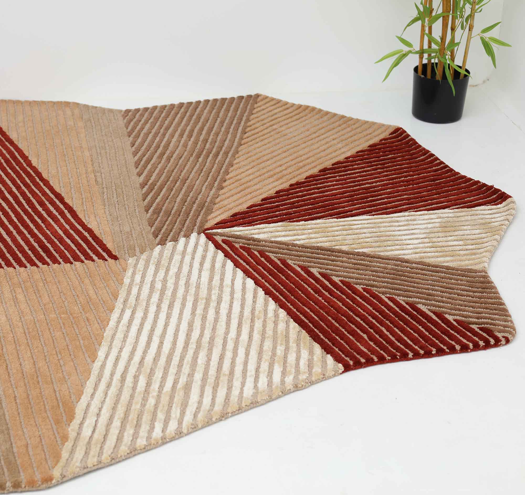 Multi Color Wool & Tencil Decor Rug - HTWV 86 (200x300 cm) Stunning Multi Color Wool, Tencil & Cotton Decor Handmade Rug - HTWV 86 (200x300cm)