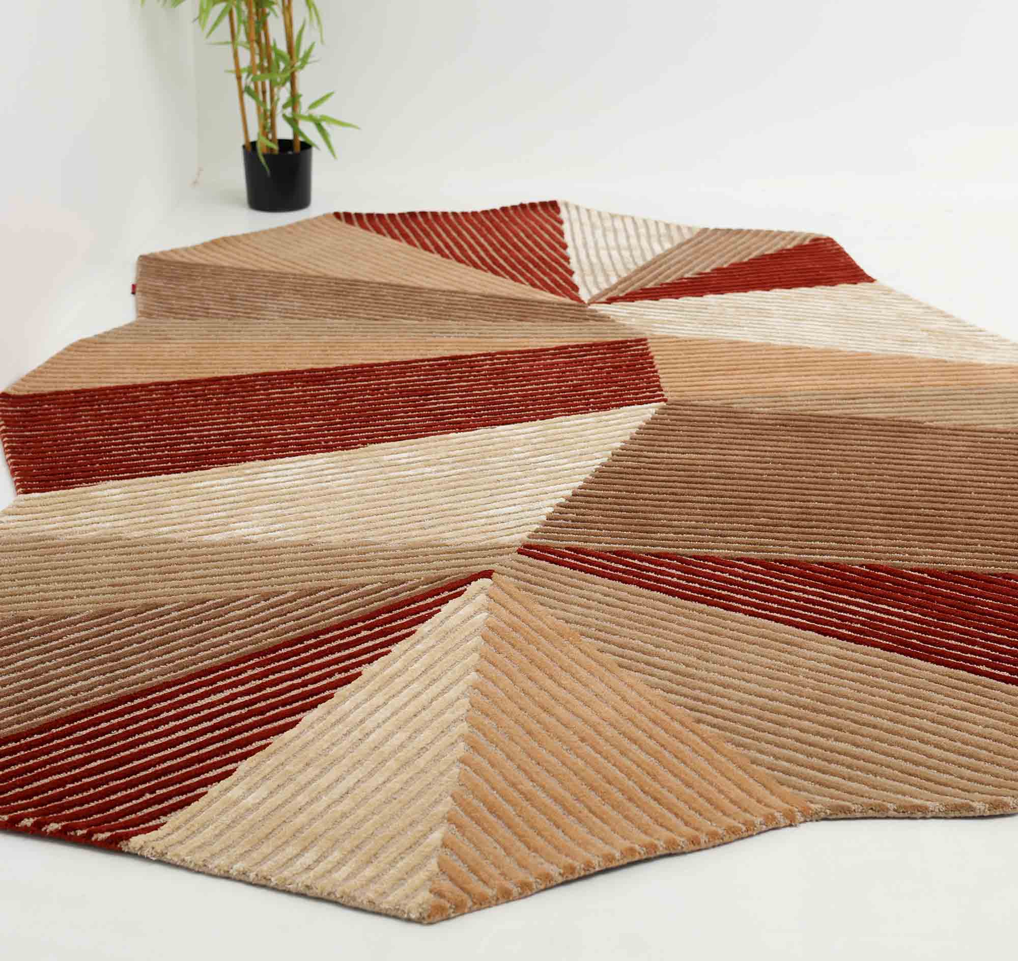 Multi Color Wool & Tencil Decor Rug - HTWV 86 (200x300 cm) Stunning Multi Color Wool, Tencil & Cotton Decor Handmade Rug - HTWV 86 (200x300cm)