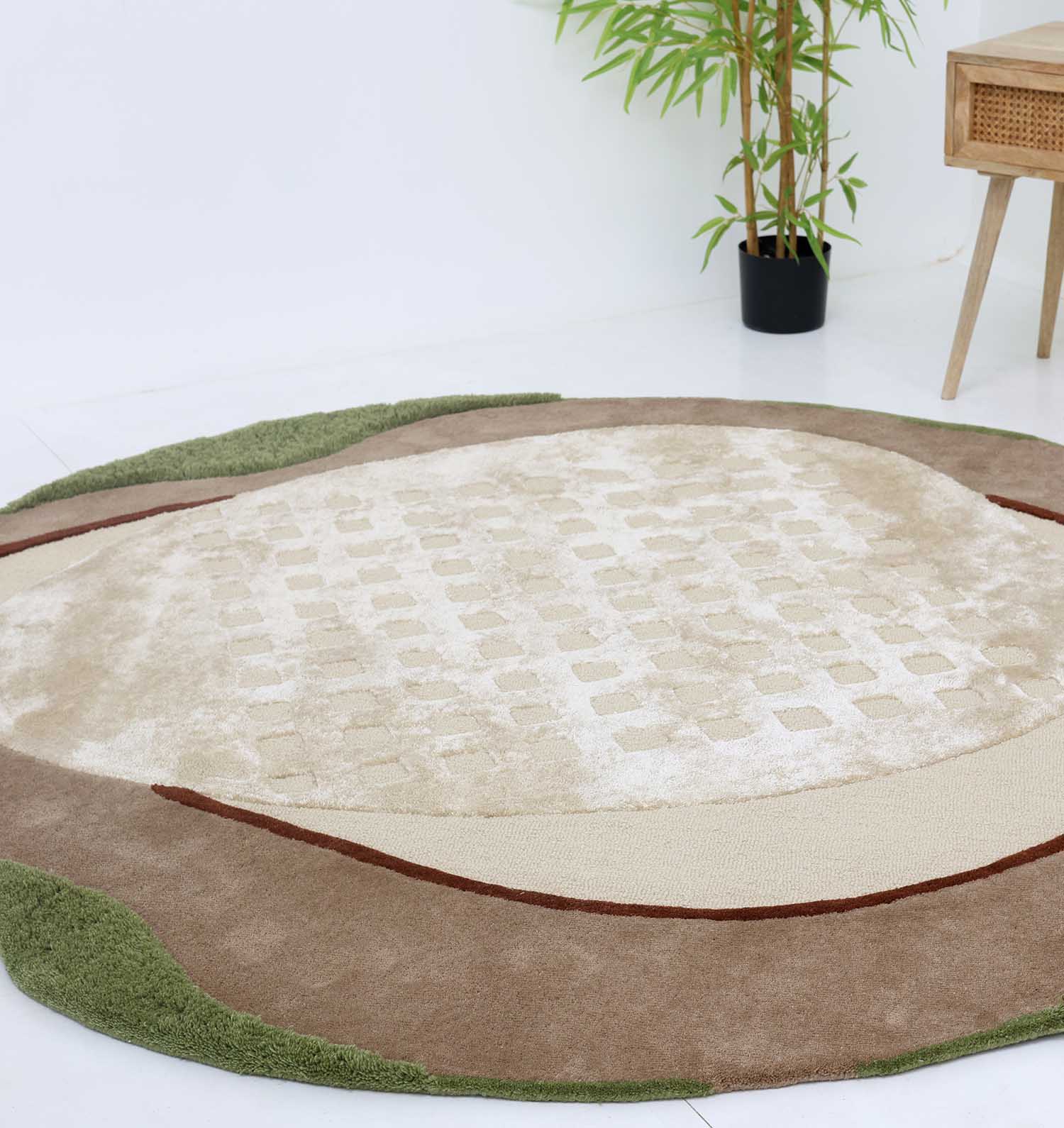 Shop Shaped Rug - Ramsha Home Vibrant Multi Color Living Room Round Handmade Rug - HTWV 97 (200cm)