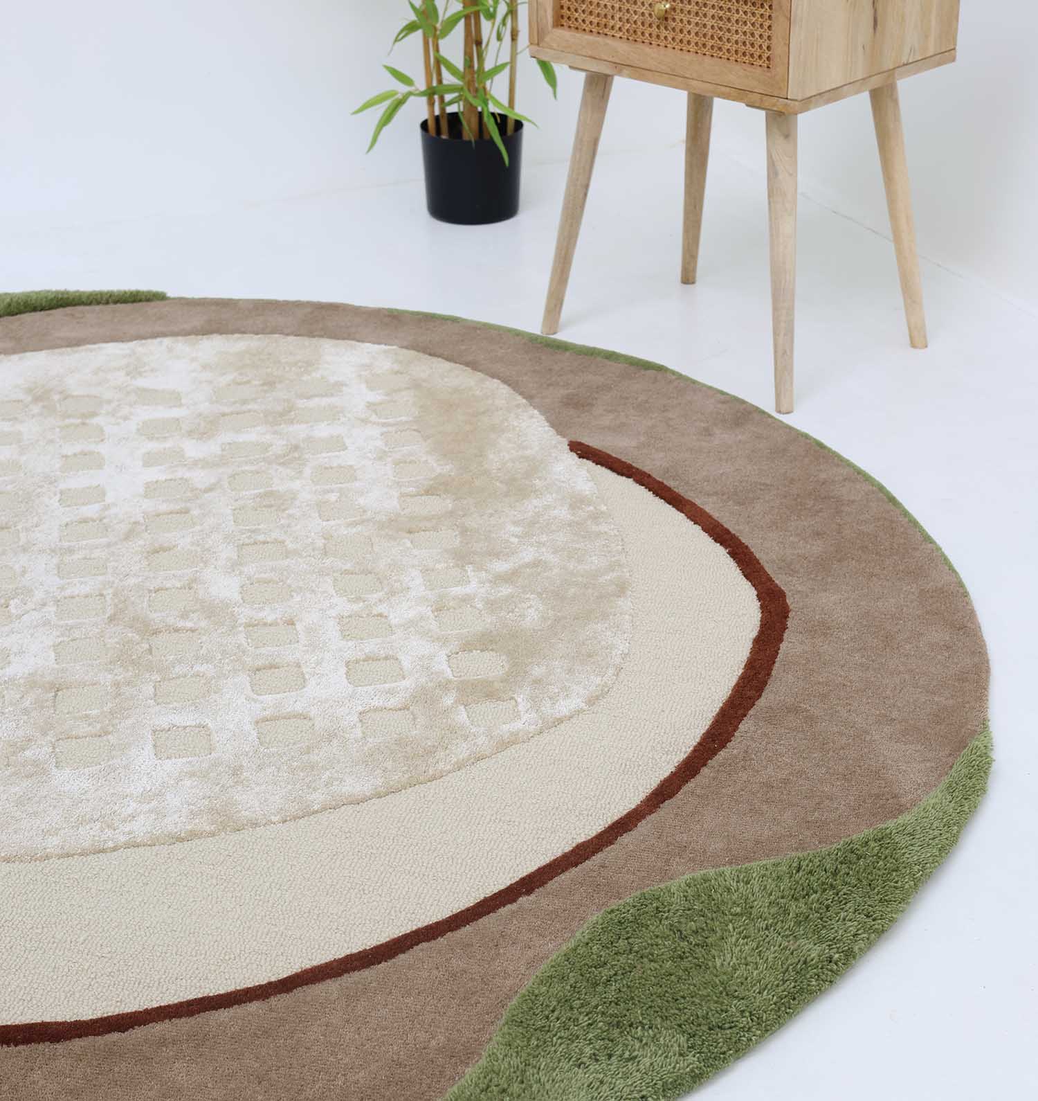 Shop Shaped Rug - Ramsha Home Vibrant Multi Color Living Room Round Handmade Rug - HTWV 97 (200cm)