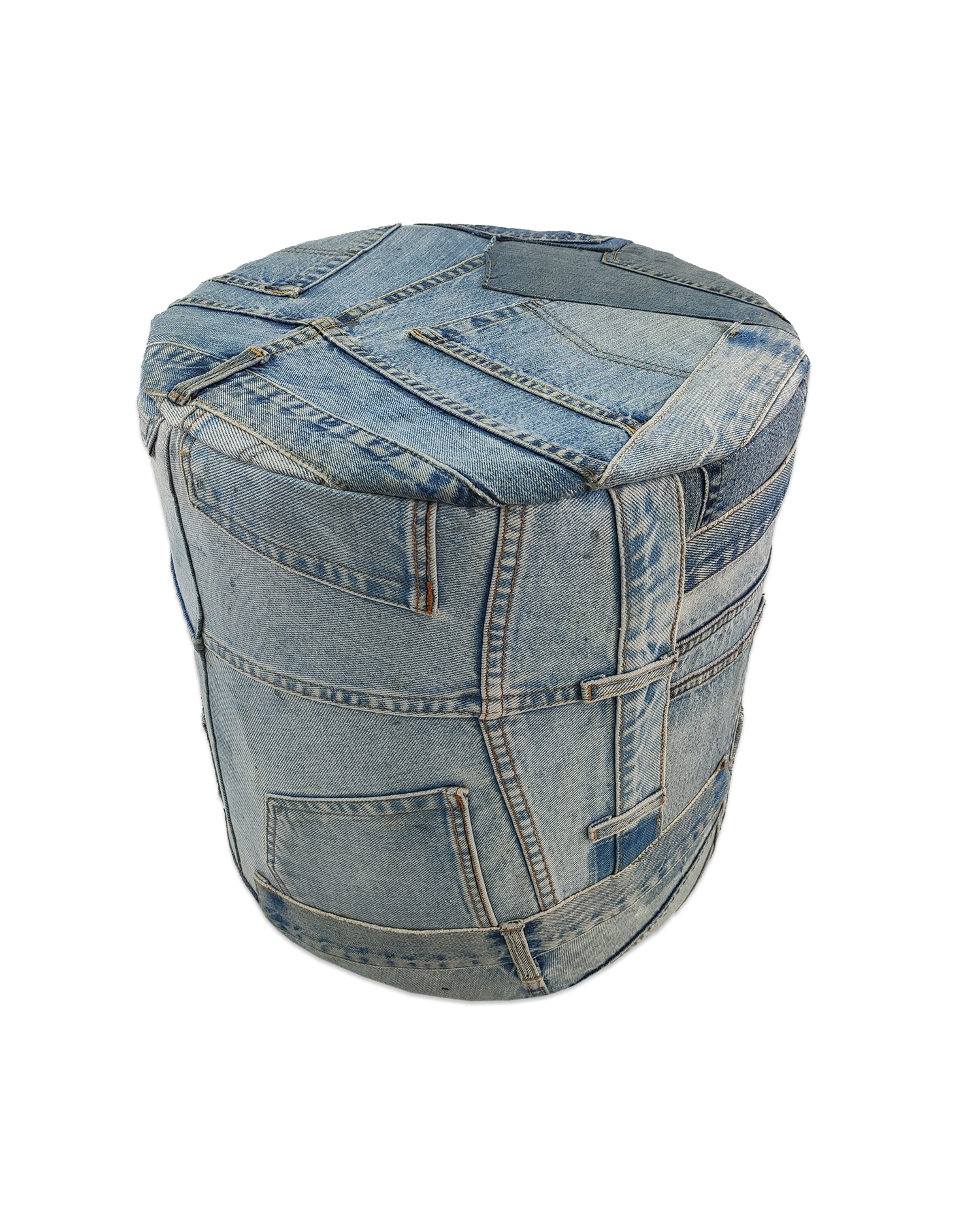 Denim Blue Color Pouf - PF 144-A (40x40x40cm) Denim blue color pouf, PF 144-A, with a modern and stylish design, perfect for versatile home decor.