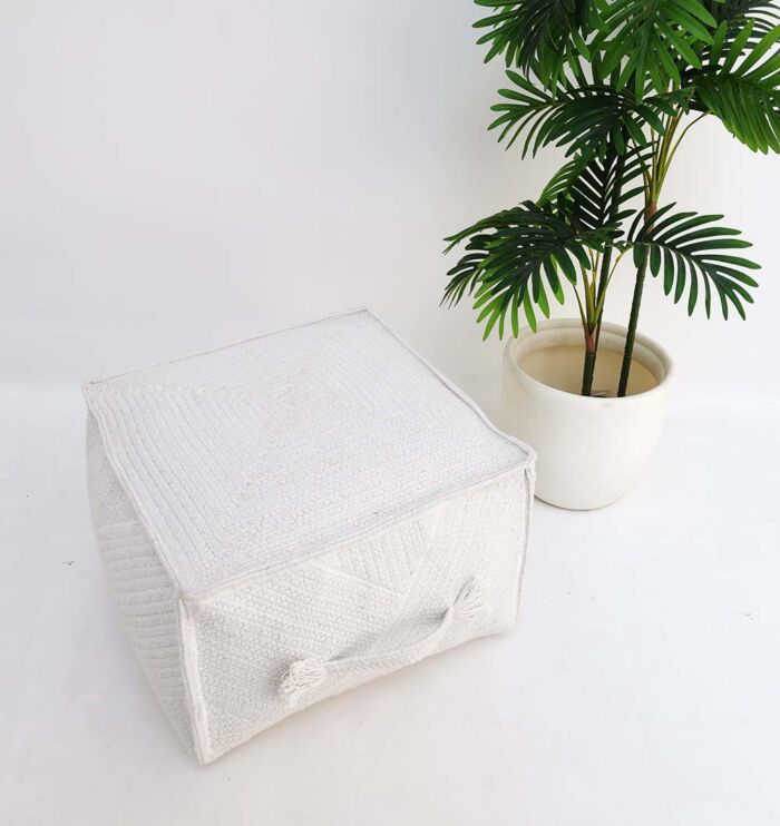 Handmade pouf seat for living room décor, puff chair, ottoman pouf, and floor seating Dubai