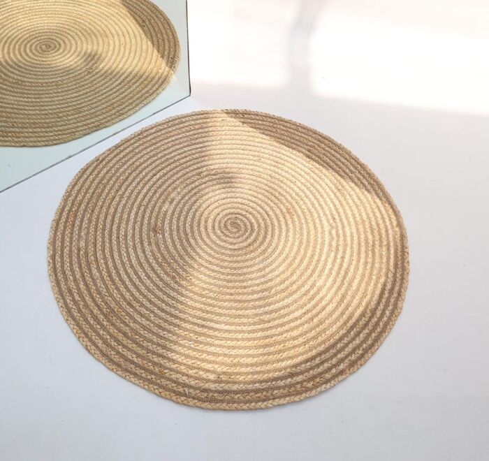 Handmade braided rug for rustic interiors, rugs Dubai, outdoor rugs, and dining table rugs UAE