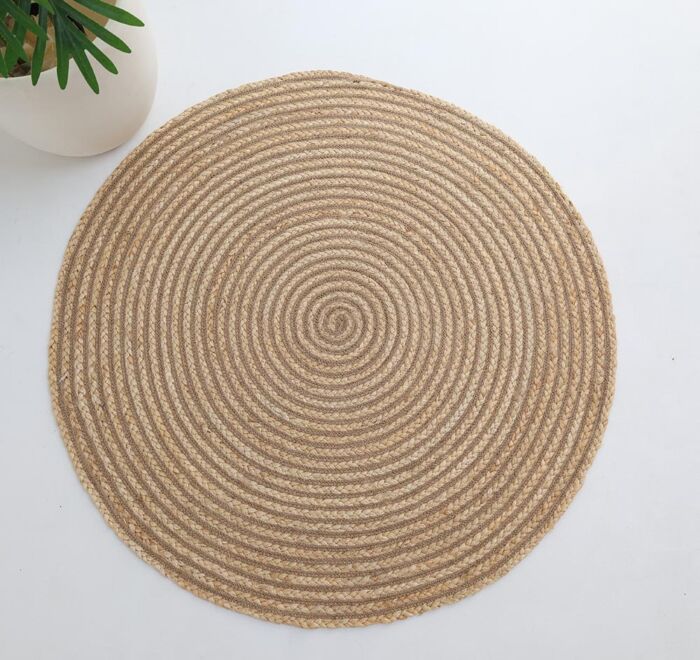 Luxurious Handmade Home Decor Jute Rug Circle - Eco-Friendly, Durable, and Stylish for Living Rooms
