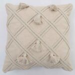 White decorative cushion with soft fabric and elegant design