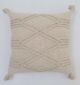 Handmade decorative tassel cushion in natural shade