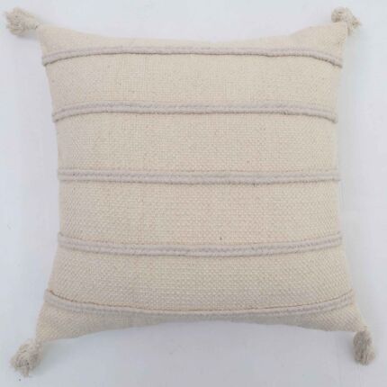 Natural color decorative tassel cushion with soft fabric