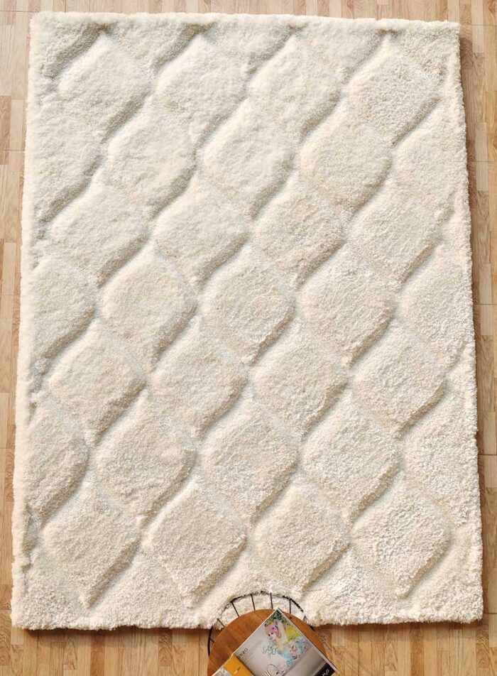 Luxurious white fur rug, soft shag carpet for living room and bedroom, premium rugs UAE.