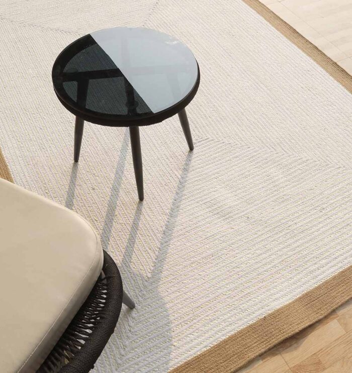 Stylish natural jute rug for living room décor, outdoor spaces, and modern UAE homes.