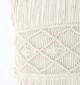 Natural white macrame cushion with handcrafted detailing, soft texture, and stylish home décor appeal.
