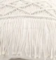 Natural white macrame cushion with handcrafted detailing, soft texture, and stylish home décor appeal.