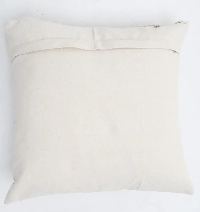 Natural white macrame cushion with handcrafted detailing, soft texture, and stylish home décor appeal.