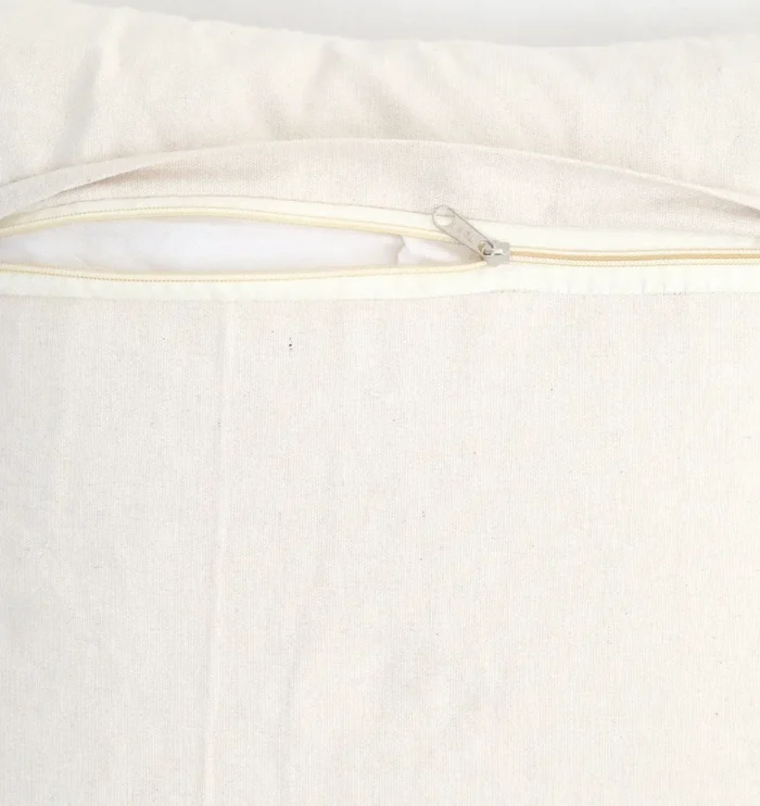 Natural white macrame cushion with handcrafted detailing, soft texture, and stylish home décor appeal.