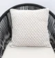Natural white macrame cushion with handcrafted detailing, soft texture, and stylish home décor appeal.