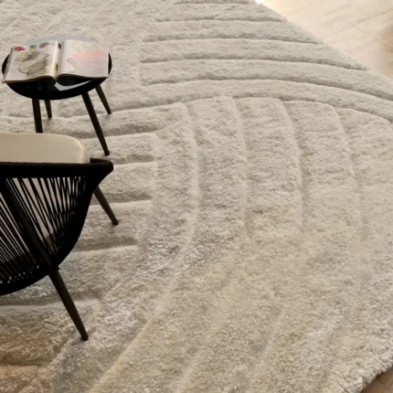 Soft shaggy rug with plush texture, modern design, and cozy comfort for home décor.