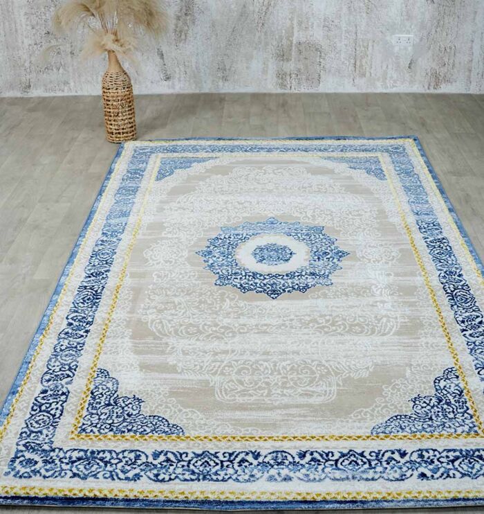 Machine-made rug with durable construction, stylish design, and easy-care comfort for modern homes.