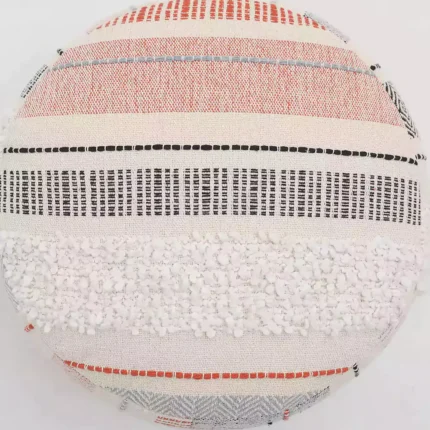 Decorative pouf for living room with stylish design, soft comfort, and versatile functionality.