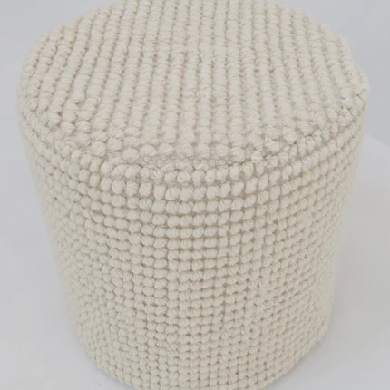 Decorative pouf for living room with stylish design, soft comfort, and versatile functionality.