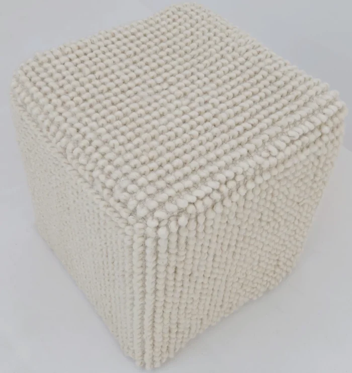 Decorative pouf for living room with stylish design, soft comfort, and versatile functionality.