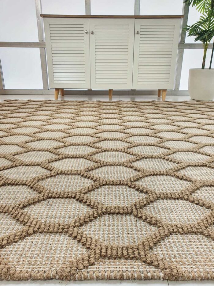 Woven rug with artisanal texture, durable quality, and versatile design for modern and classic interiors.