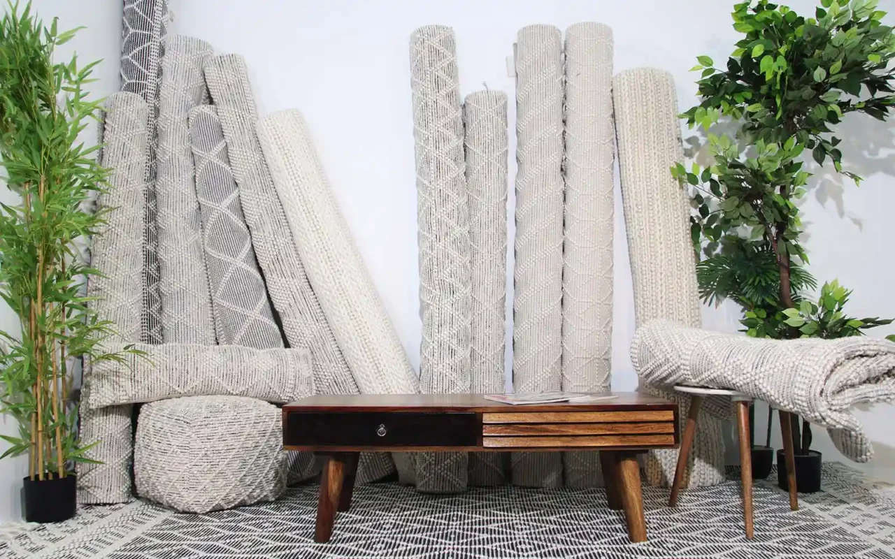2024 rug trends featuring vibrant colors, vintage designs, and plush textures for modern interiors.