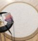 Natural round jute rug with modern circle design, perfect for home UAE décor and stylish living spaces.
