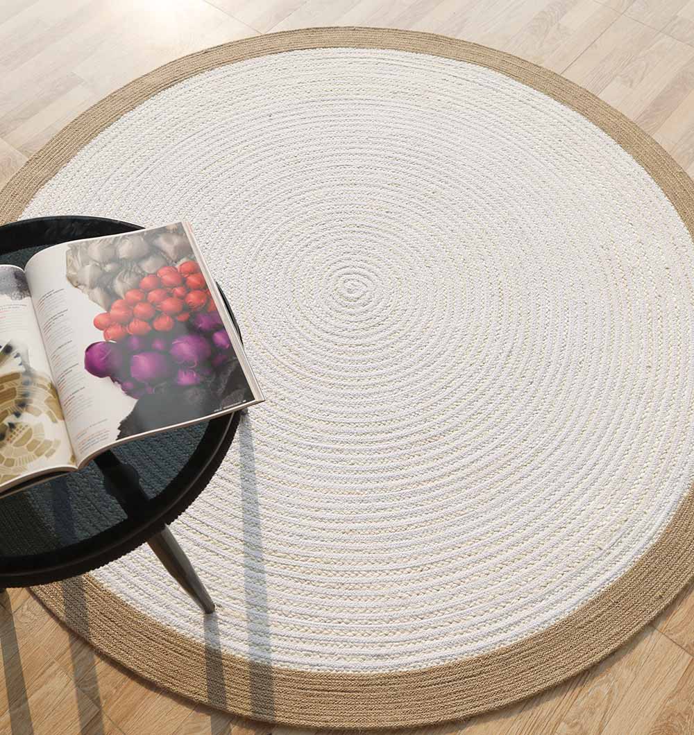 Round Jute Rug – Modern Circle Rug for Home UAE Natural round jute rug with modern circle design, perfect for home UAE décor and stylish living spaces.