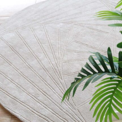 Modern handmade circle rug, round tufted carpet for home UAE