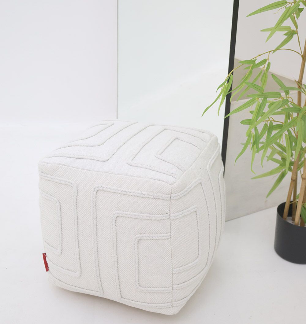 Modern Living Room Pouf – Foot Rest & Pouf Seat | Ramsha Home UAE Chic modern pouf for living room, versatile foot stool and pouf seat by Ramsha Home UAE