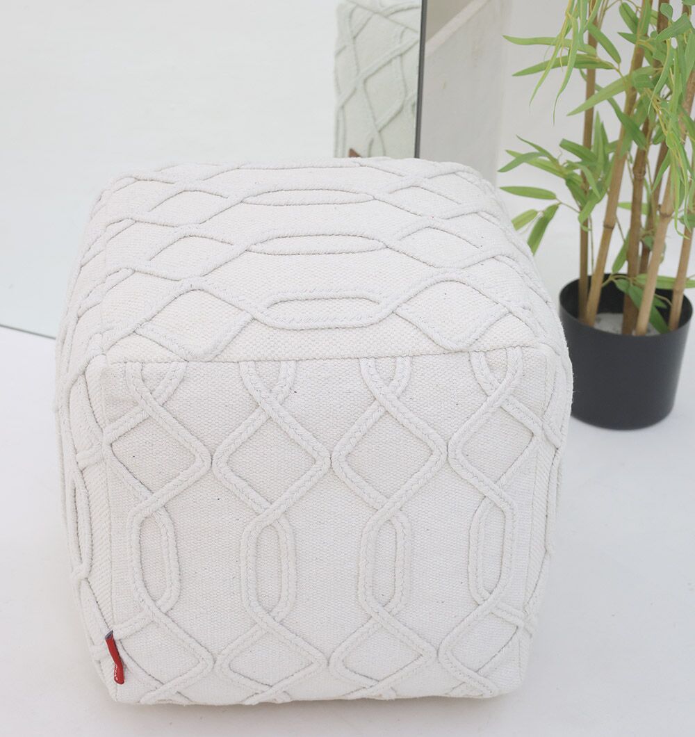 Modern Living Room Pouf – Foot Stool & Pouf Seat | Ramsha Home UAE Comfortable modern pouf for living room, foot rest and pouf seat by Ramsha Home UAE