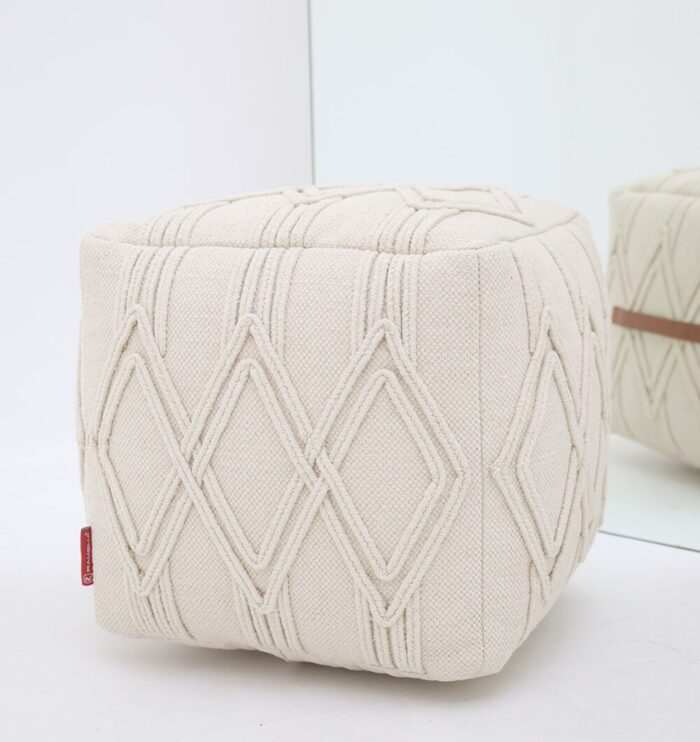 Modern pouf for living room, versatile foot stool and pouf seat by Ramsha Home UAE