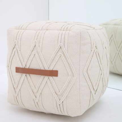 Modern pouf for living room, versatile foot stool and pouf seat by Ramsha Home UAE