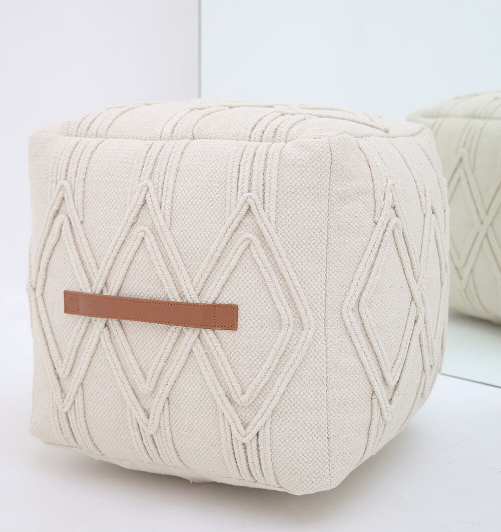 PF-168 Modern pouf for living room, versatile foot stool and pouf seat by Ramsha Home UAE