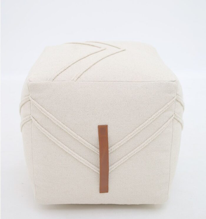 ⁦Natural Color Decorative Pouf - PF-172 (40x40x40cm)⁩ - الصورة ⁦5⁩