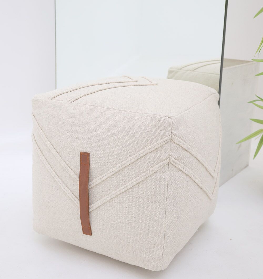 PF-172 Natural Color Decorative Pouf - PF-172 (40x40x40cm) - الصورة 3