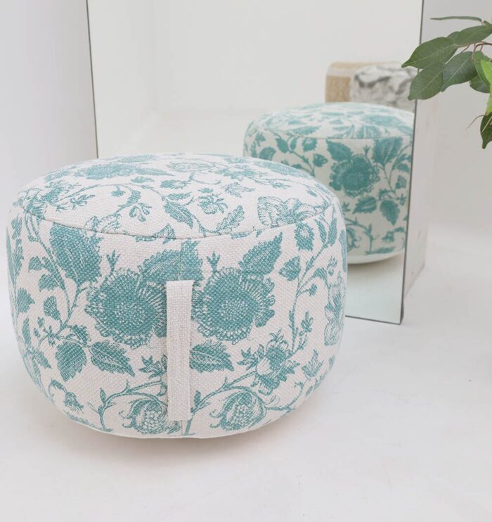 Elegant modern pouf from Ramsha Home UAE, perfect as a foot stool, pouf seat, or foot rest for home comfort.