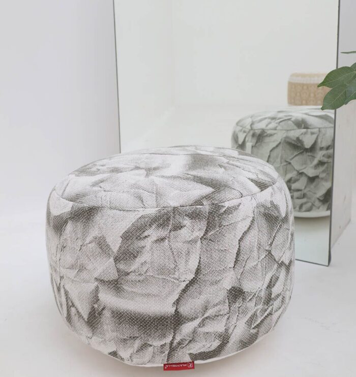 Stylish and modern pouf seat from Ramsha Home UAE, ideal as a foot stool and comfortable foot rest.