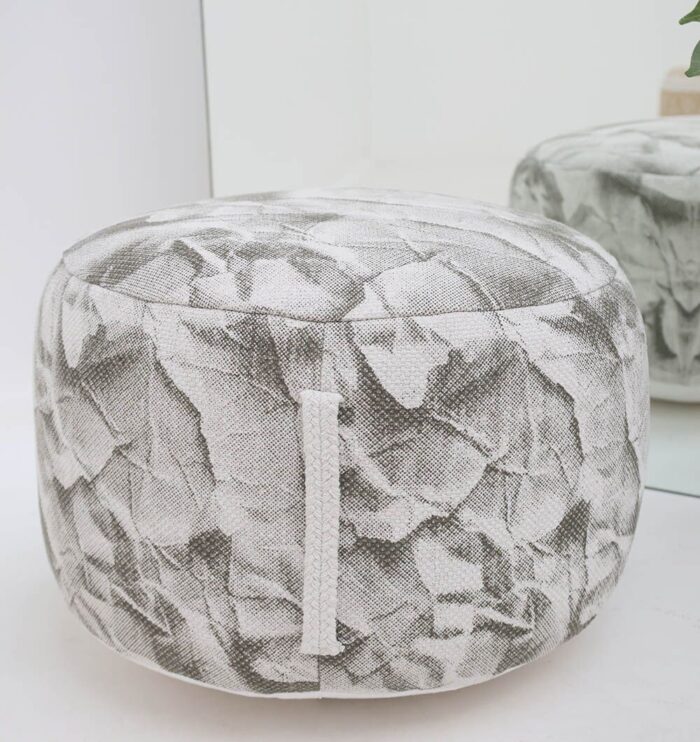 Stylish and modern pouf seat from Ramsha Home UAE, ideal as a foot stool and comfortable foot rest.