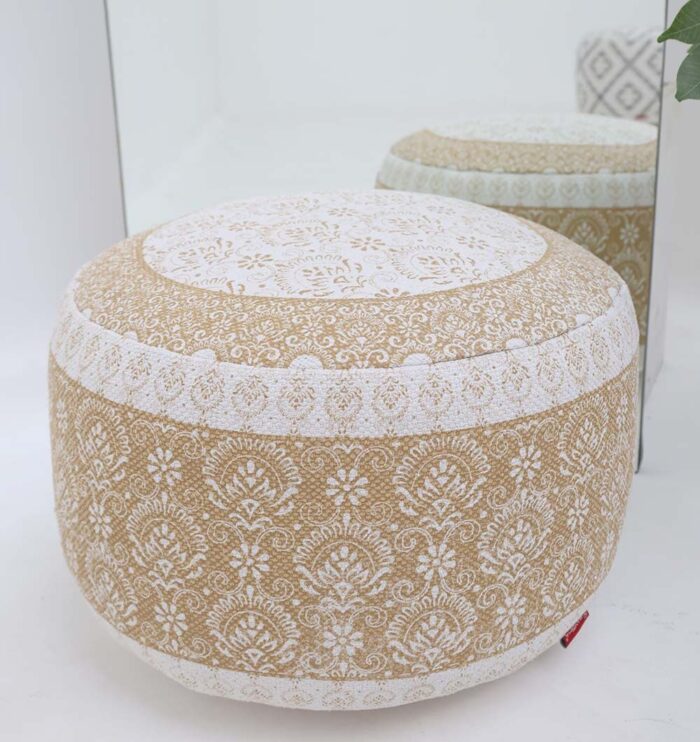 Modern pouf and foot stool from Ramsha Home UAE, versatile as a pouf seat and foot rest for stylish interiors.