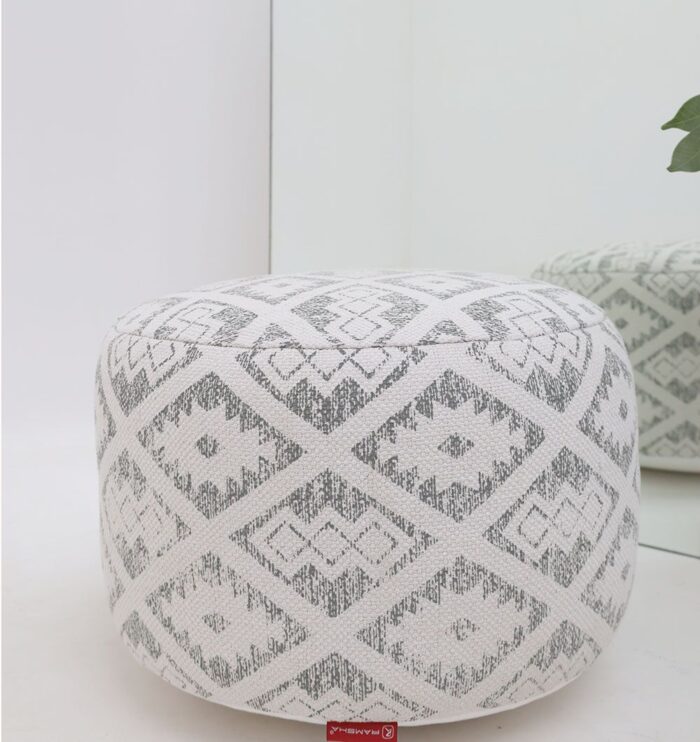 Stylish pouf seat and modern foot stool from Ramsha Home UAE, ideal as a pouf and foot rest for home décor.