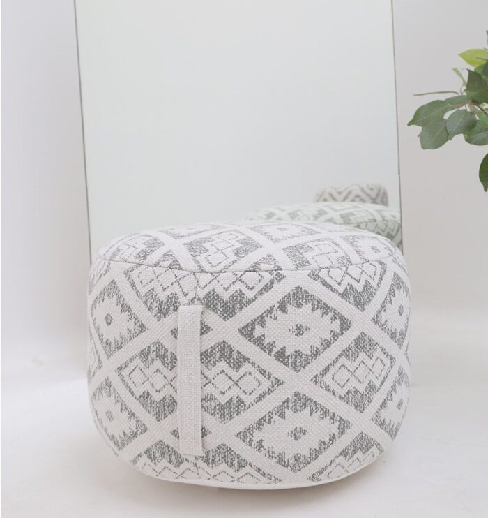 Stylish pouf seat and modern foot stool from Ramsha Home UAE, ideal as a pouf and foot rest for home décor.
