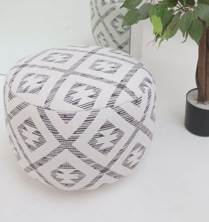 Contemporary pouf seat and foot stool, perfect as a modern foot rest for stylish homes in UAE.