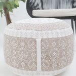 Chic modern pouf designed as a comfortable foot stool, pouf seat, and foot rest for homes in UAE.