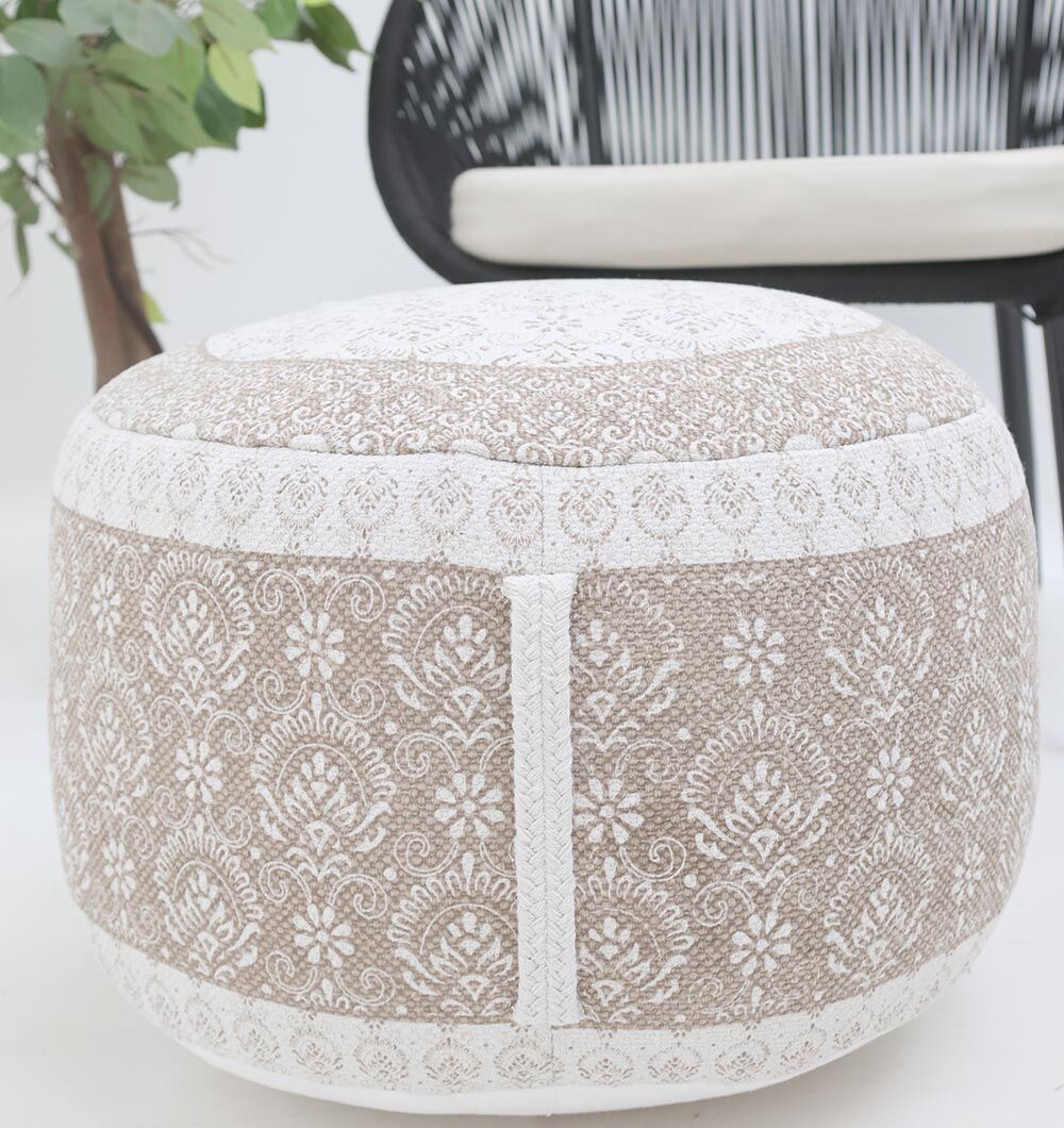 Chic Modern Pouf Foot Stool and Pouf Seat in UAE Chic modern pouf designed as a comfortable foot stool, pouf seat, and foot rest for homes in UAE.