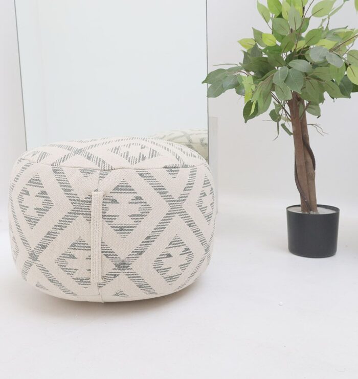 Modern pouf foot stool and pouf seat designed for comfort as a stylish foot rest in UAE homes.