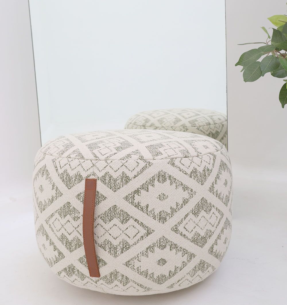 Modern Pouf Foot Rest and Pouf Seat in UAE Modern pouf foot rest and pouf seat designed as a stylish foot stool for living spaces in UAE.