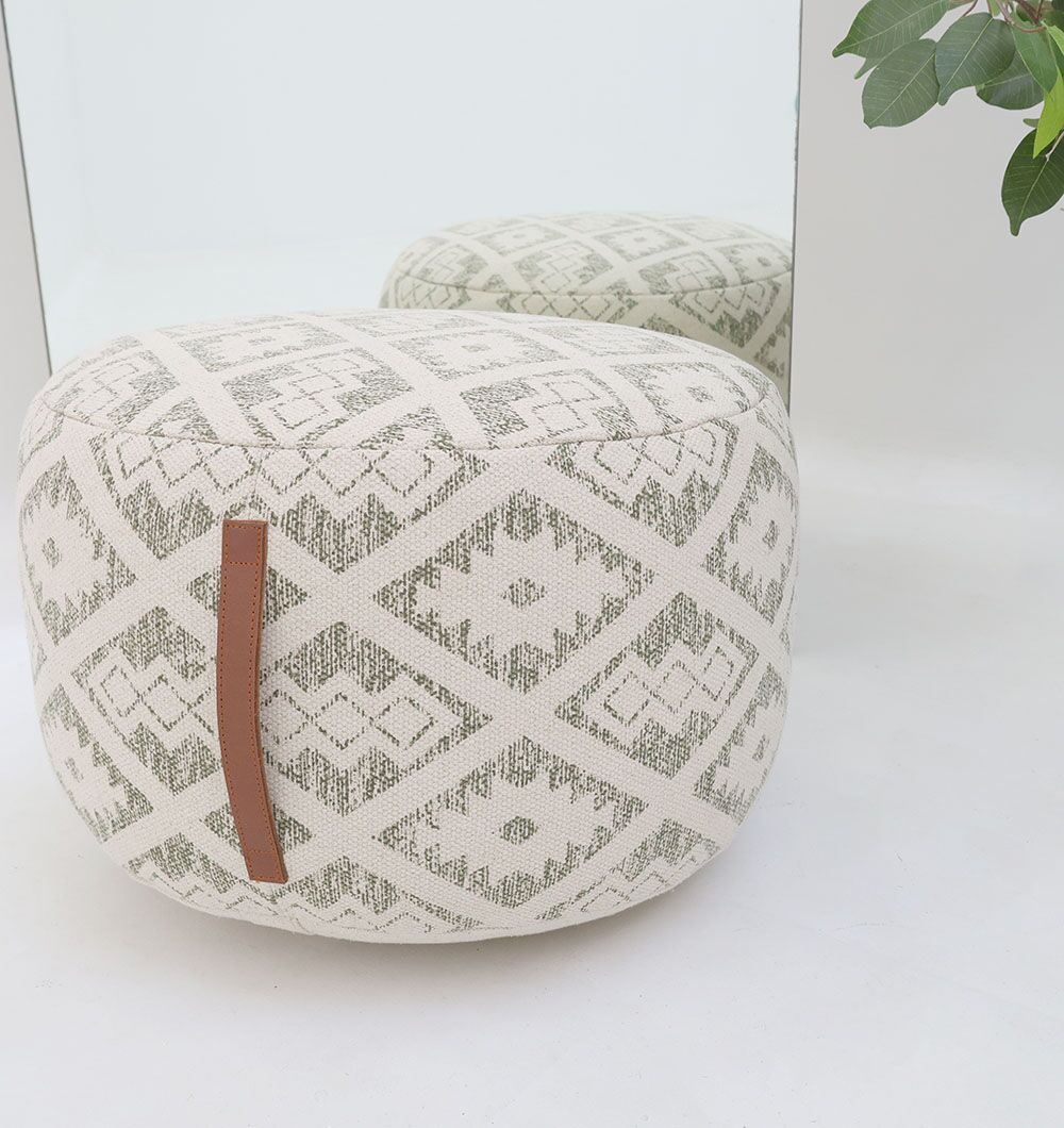 Modern Pouf Foot Rest and Pouf Seat in UAE Modern pouf foot rest and pouf seat designed as a stylish foot stool for living spaces in UAE.