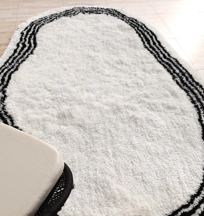 Luxurious plum fur rug with a soft shaggy texture, perfect as a living room carpet or bedroom rug in UAE homes.
